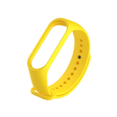Браслет силиконовый однотонный Mi Band 5 (желтый)